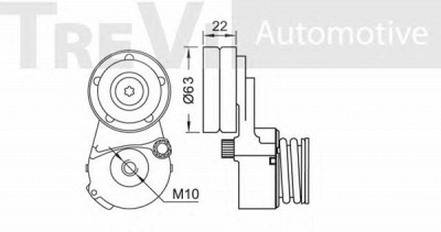 TREVI AUTOMOTIVE ta1721 -  Натяжная планка, поликлиновой ремень